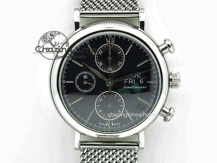 MIROTIME 0419 SportInspired Portofino IW458101 RG MK 1:1 Best Edition Gray Dial On Brown Leather Strap MIYOTA 7165